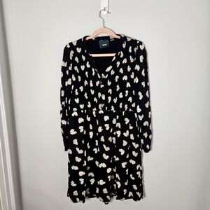 Maeve black and white heart print dress